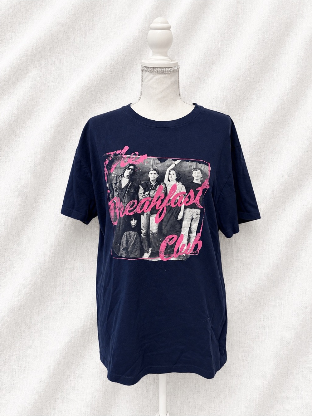 Vintage-Style Navy 'Breakfast Club' Graphic Tee